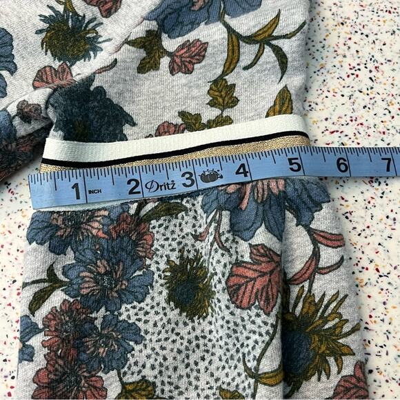 Anthropologie Dolan Floral Bubble Sleeve Sweatshirt Pull Over Gray Women’s XS - Picture 8 of 8